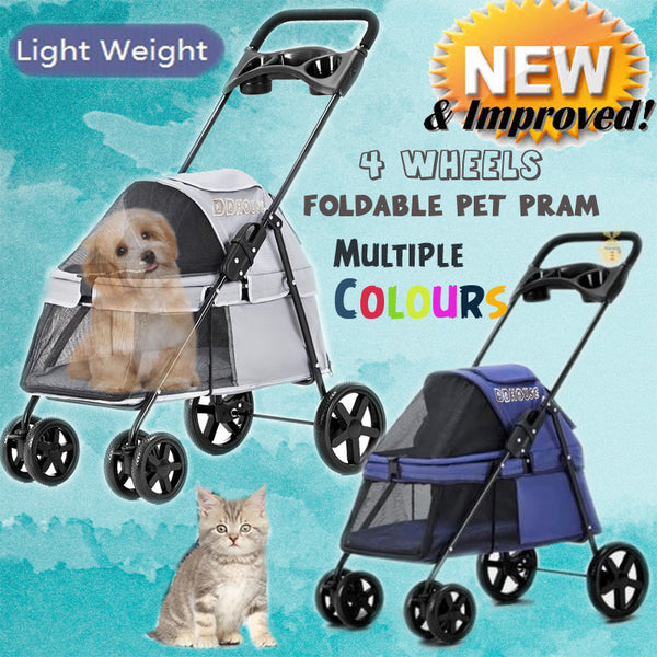 Light Weight Pet Stroller Cat Pram Dog Cart Travel Carrier Foldable Pushchair 4 Wheel Singapore DDhouse Singapore Online Pet Supplies and Pet Products