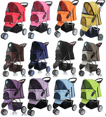 Classic 3-Wheel Pet Pram Foldable Washable Light Weight Pet Stollers