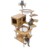 High-quality Furniture Wood Cat Condo With Multiple Steps