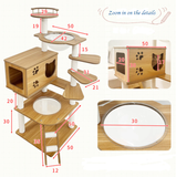 High-quality Furniture Wood Cat Condo With Multiple Steps