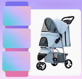 Classic 3-Wheel Pet Pram Foldable Washable Light Weight Pet Stollers